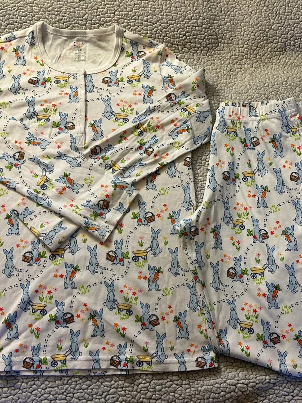 Roller Rabbit -- matching pijama set, easter, blue bunny, design